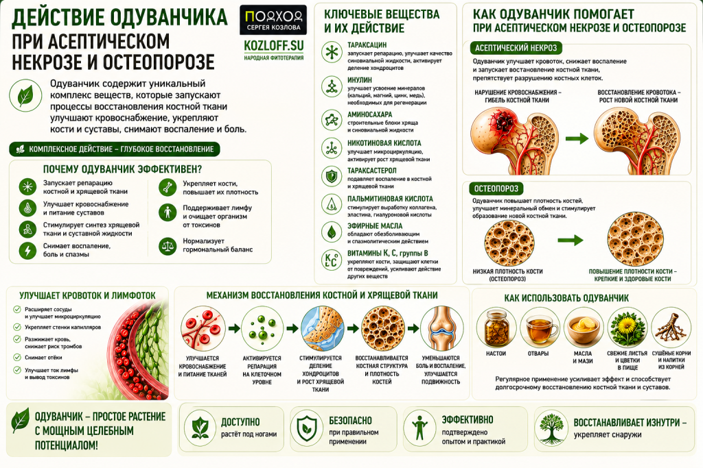 одуванчик при асептическом некрозе